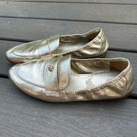 Tory Burch gold driving loafers 9.5 like new - Picture 6 of 6